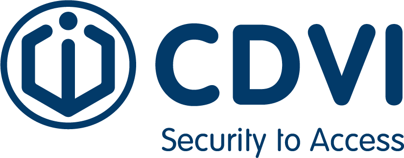 CDVI brand logo, security emphasis
