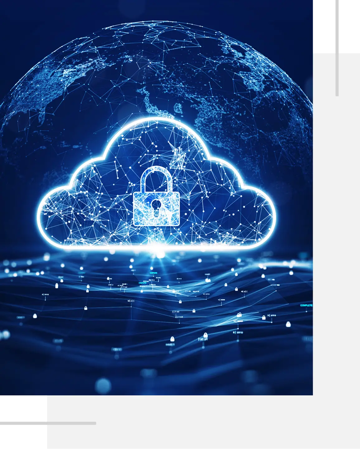 Secure cloud technology illustration