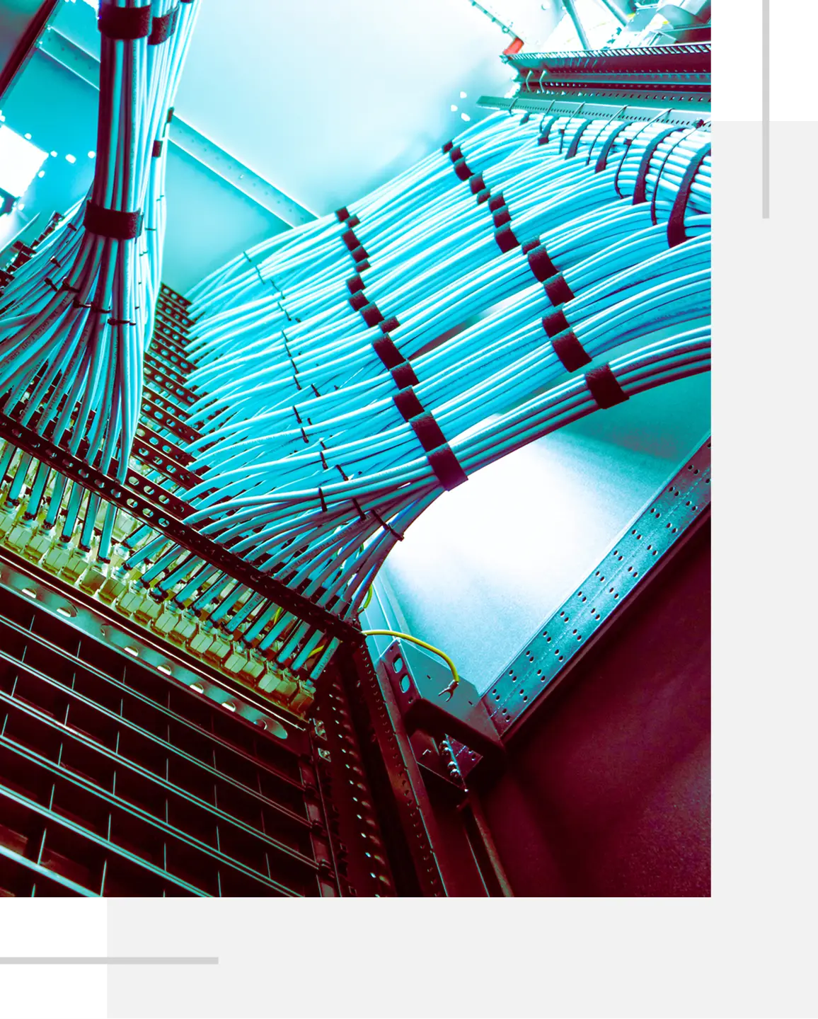 Network cables in a server room