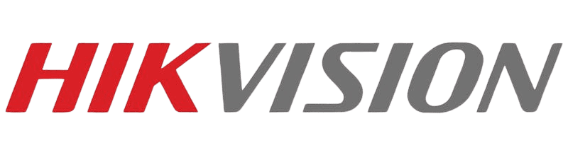 Hikvision logo on black background