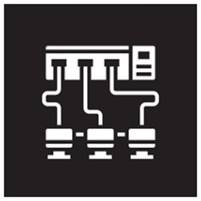 Network server icon with connected devices