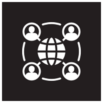 Global communication network symbol