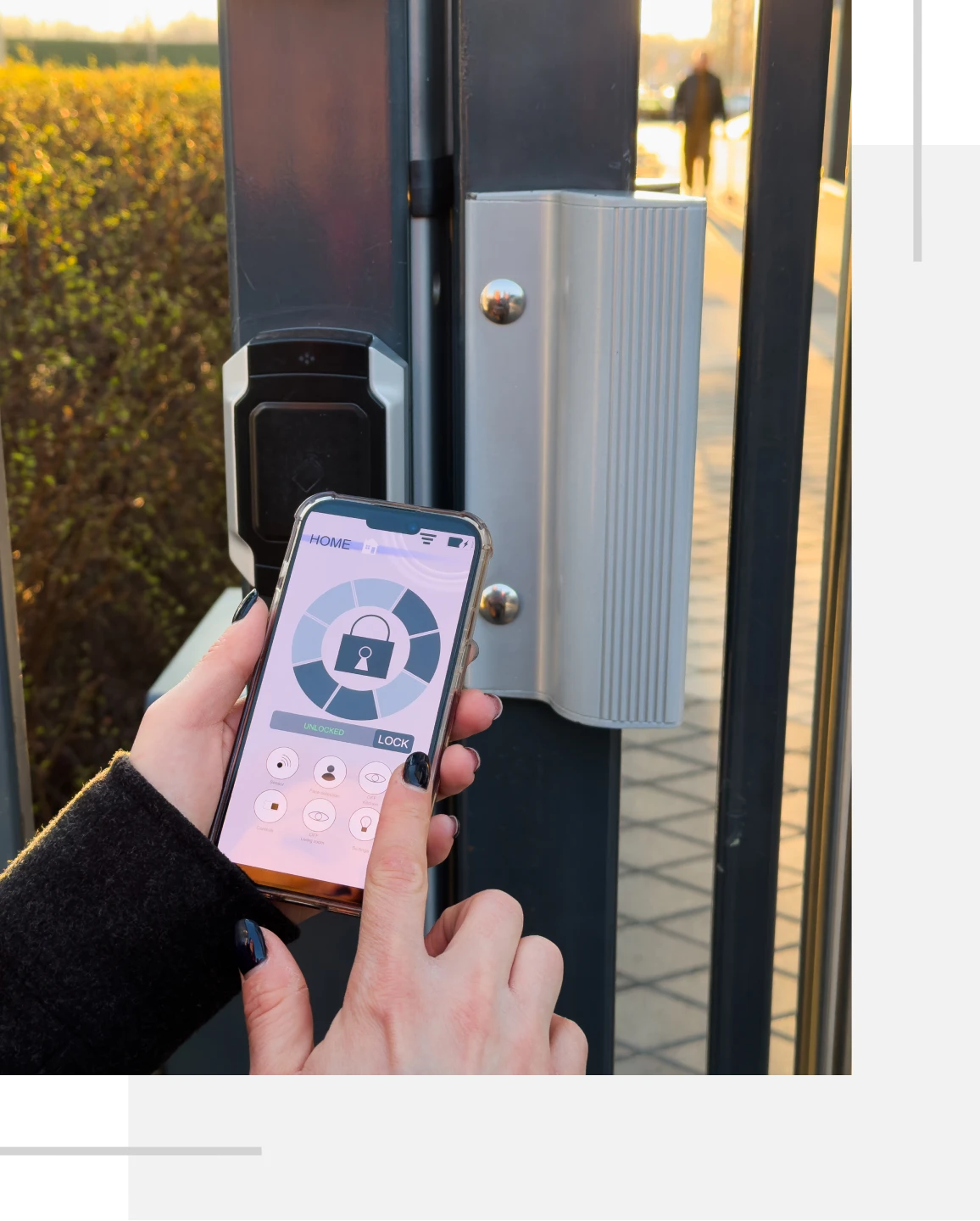 Person using phone for gate entry