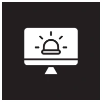 Alert notification on computer screen icon